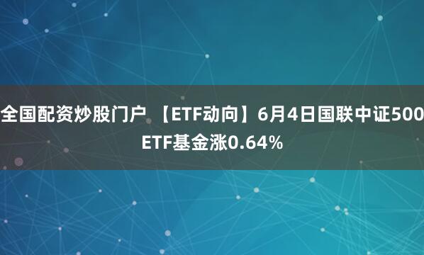 全国配资炒股门户 【ETF动向】6月4日国联中证500ETF基金涨0.64%