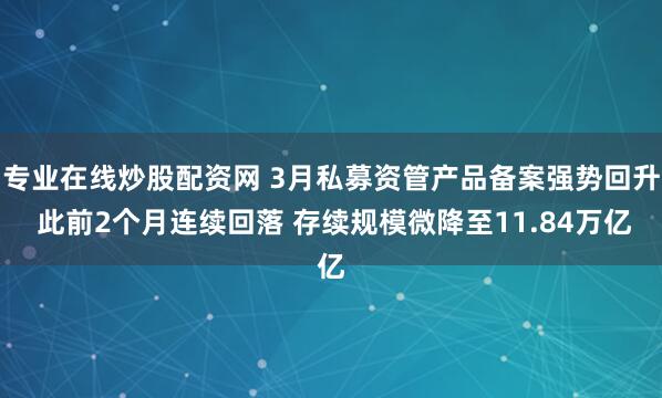 专业在线炒股配资网 3月私募资管产品备案强势回升 此前2个月连续回落 存续规模微降至11.84万亿