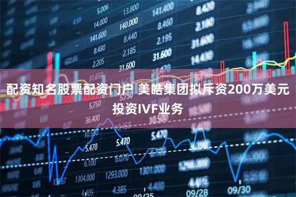 配资知名股票配资门户 美皓集团拟斥资200万美元投资IVF业务